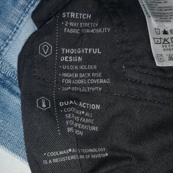 Levi's 511 Commuter Unisex Coolmax 2 Way Stretch Lt Wash Blue Jeans - Picture 7 of 16